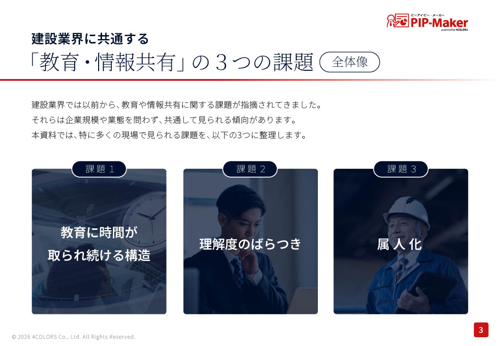 3つの課題