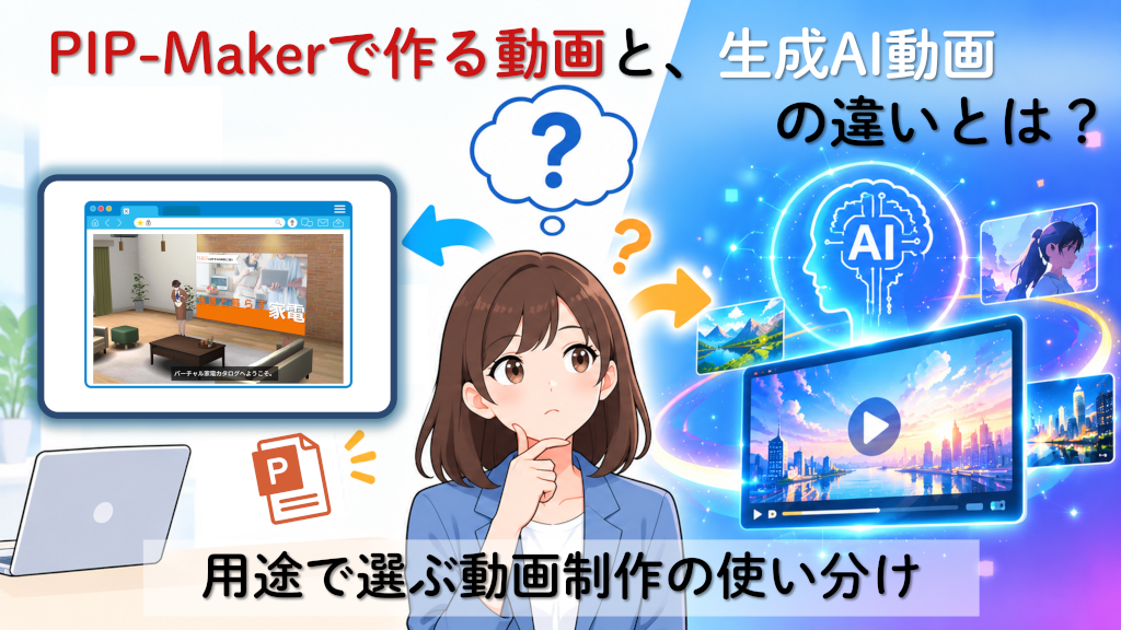 PIP-Makerで作る動画と、生成AI動画の違いとは?用途で選ぶ動画制作の使い分け